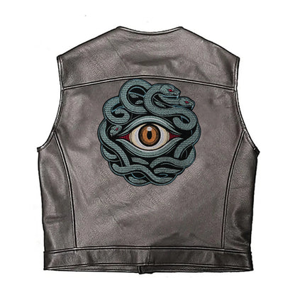 Large Embroidered Animal Multi Headed Snake Eyes Patch Iron on Clothes Patches DIY Biker Badge