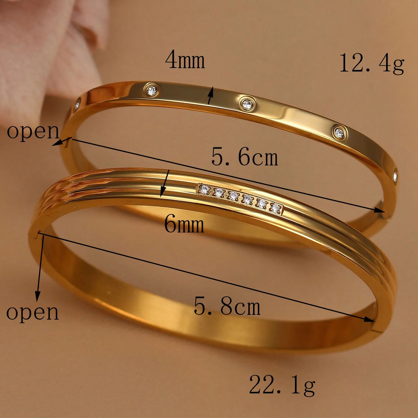 Women Stainless Steel Crystal Square Fashionable Bangle Bracelet Jewelry Gift