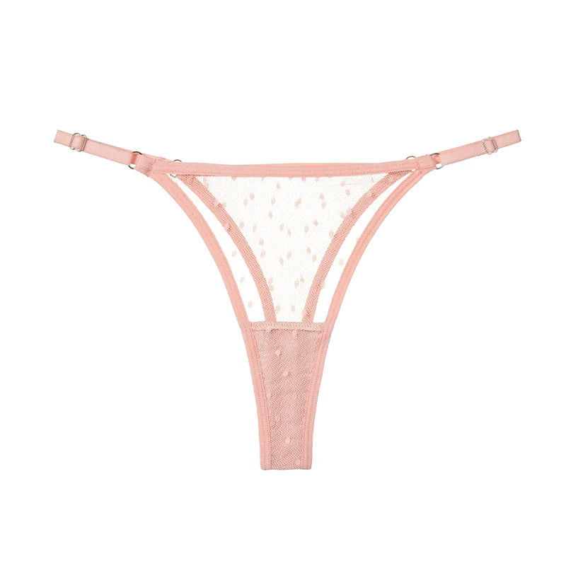 Women G-String Lace Briefs Hollow Out Transparent Thong Thin Underwear Low Waist Panties