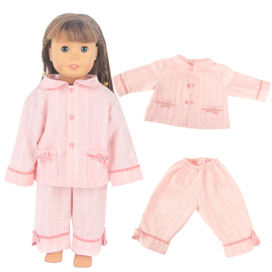 Newborn Baby Pink Bow Knot Doll Clothes Set For 18 Inches American 43cm Toys