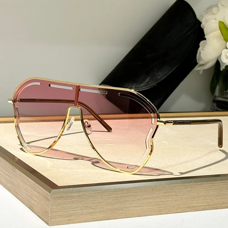 Women Fashion Oversized Big Frame Designer UV400 Sunglasses Glasses