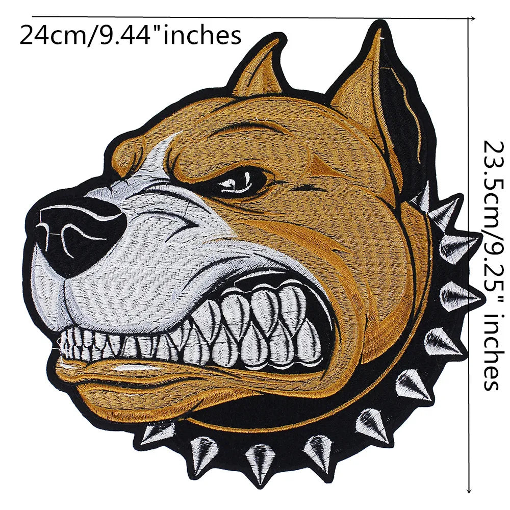 1Set Lion Dog Embroidery Patch Appliques Iron on Patches Badge Clothes Sewing