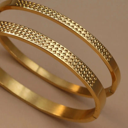 Stainless Steel 18K Gold Plated Zircon Women's Bracelet Bangles Gifts