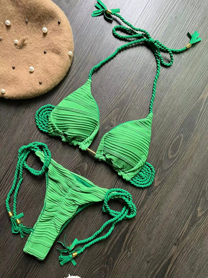 Sexy Women Swimwear Push Up Thong Brazilian Bathing Bikini Swimsuit Suit
