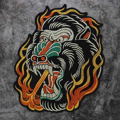 Punk Dragon Eagle Animal Large Embroidered Patch Appliques Iron on Patches Badge Clothes Sewing