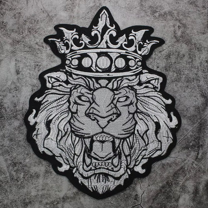 Embroidery Black White Crown Patch Appliques Iron on Patches Badge Clothes Sewing