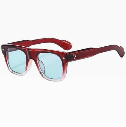 Women Men Vintage Rivets Punk Shades UV400 Square Sunglasses Glasses