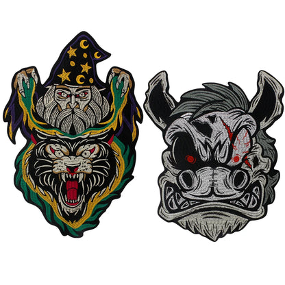 Male Wizard Beast Monster Fairytale Embroidery Patch Appliques Iron on Patches Badge Clothes Sewing