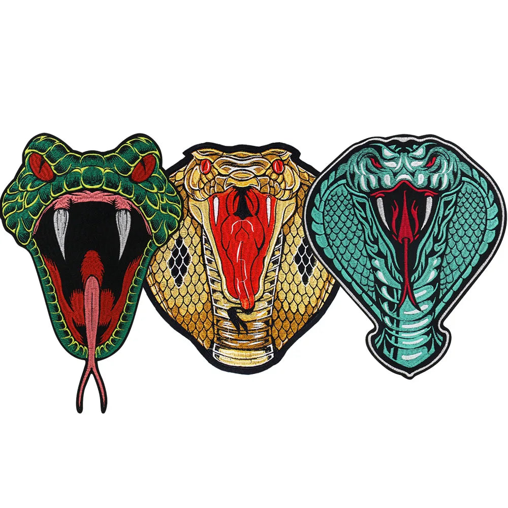 Animal Dragon Face Embroidery Patch Appliques Iron on Patches Badge Clothes Sewing