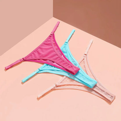 Women G-String Lace Briefs Hollow Out Transparent Thong Thin Underwear Low Waist Panties