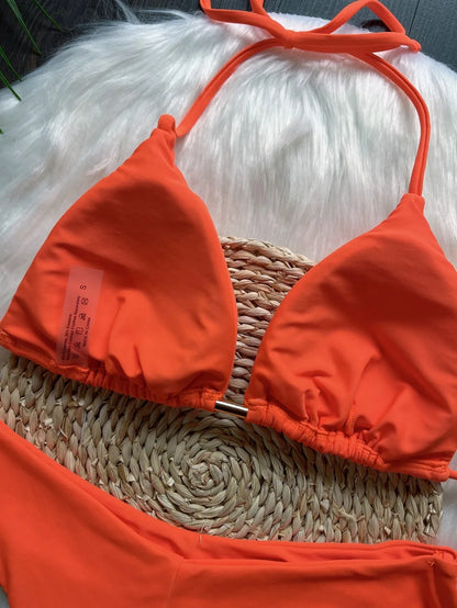 Sexy Folds Solid Micro Bikinis Swimsuit Triangle Swimwear Beach Wear Bathing Suit
