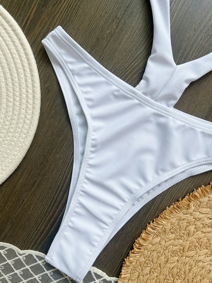 Sexy Halter Asymmetric One Shoulder Cut Out Monokini Swimwear One Piece Swimsuit Bather Bathing Suit