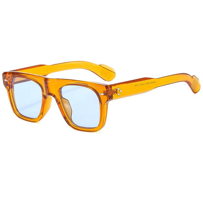 Women Men Vintage Rivets Punk Shades UV400 Square Sunglasses Glasses