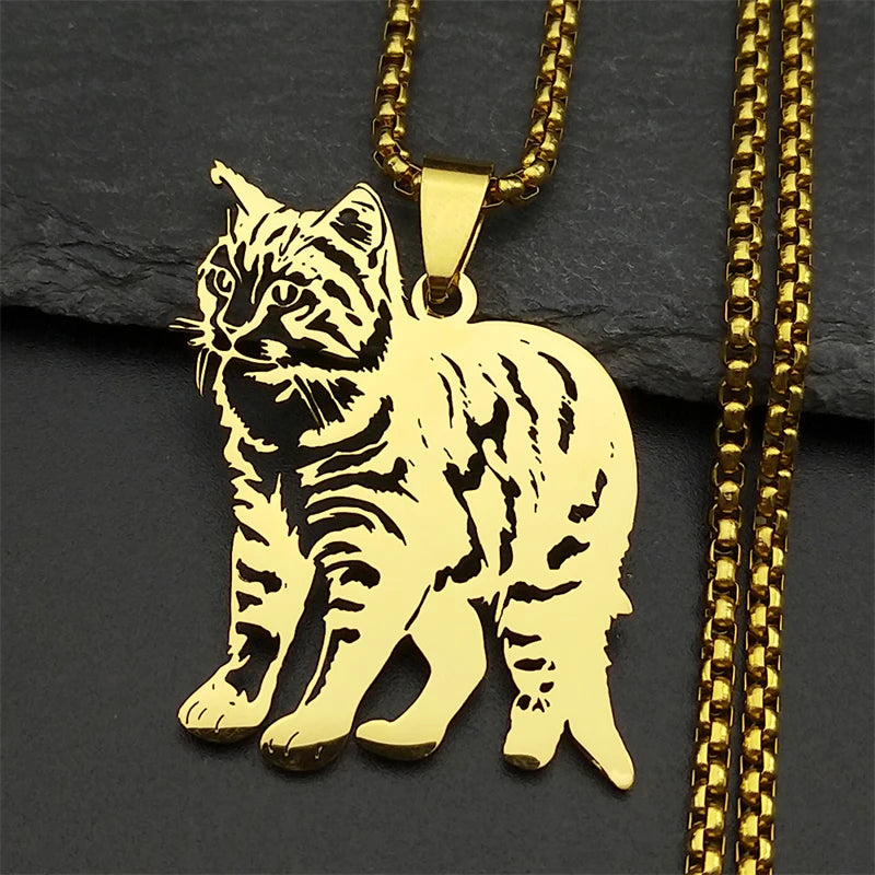 Kawaii Ragdoll Lovely Pet Kitty Cat Women Men Stainless Steel Gold Silver Color Chain Pendant Necklace