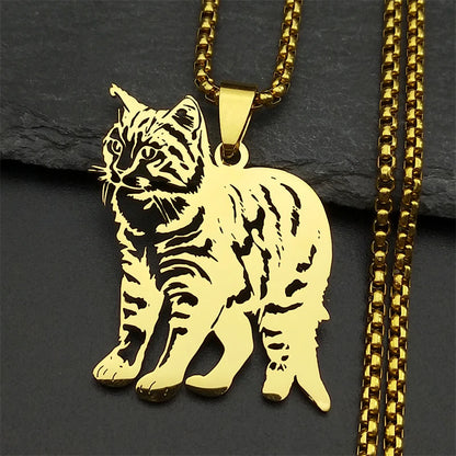 Kawaii Ragdoll Lovely Pet Kitty Cat Women Men Stainless Steel Gold Silver Color Chain Pendant Necklace