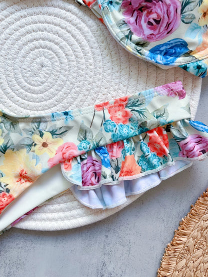 Women Flowers Printed Brazilian Underwired Bikini Swimsuit Swimwear Two-pieces Bather Bathing Suit
