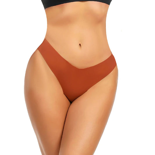 Women Girls Seamless Ice Silk G-String Underwear T-Back Sports Yoga Thong Traceless Briefs Panties