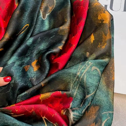 180X90cm Women Warm Design Satin Silk Finish Four Seasons Scarves Scarf