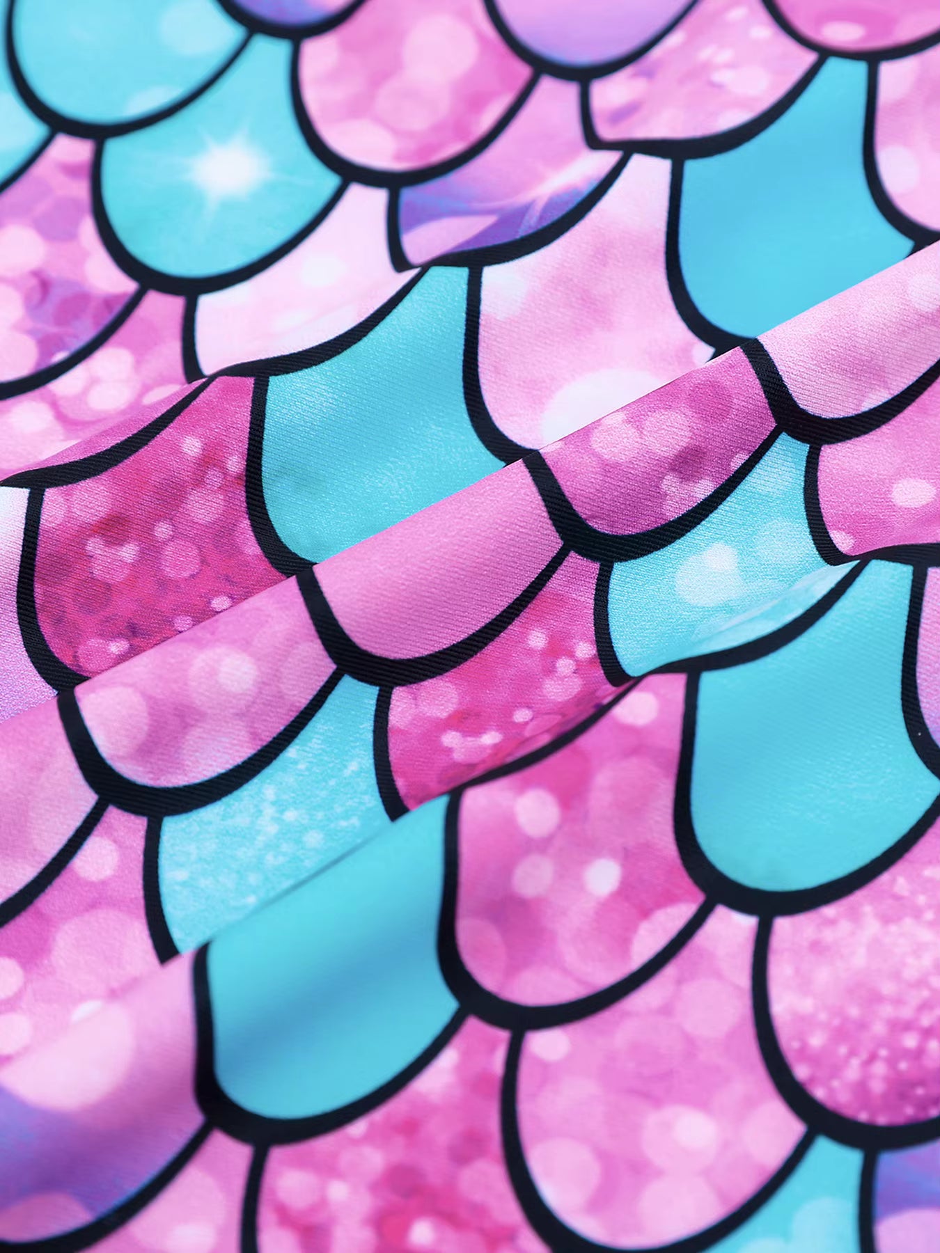 One Piece Kids Girls Sleeveless Scale Printed Swimwear Beach Rash Guard Swimming Suit