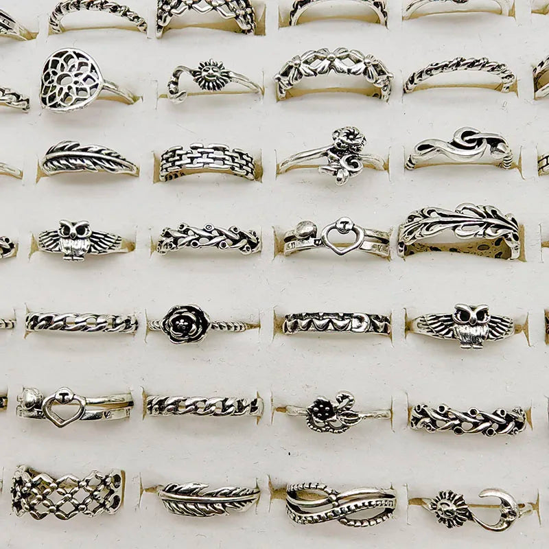 20pcs/Lot Wholesale Antique Vintage Design Finger Rings Set Mix Styles