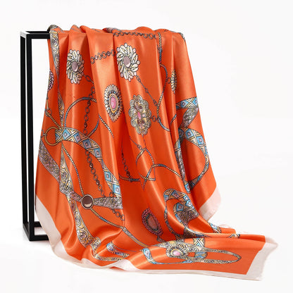 90*90cm Women Four Seasons Square Silk Satin Bandana Wrap Shawl Scarves Scarfs ggk7