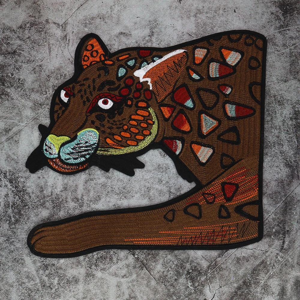 Embroidery Domineering Large Leopard patch Sew on Applique clothes DIY Craft