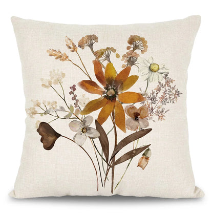 Plant Wildflower Abstract Watercolor Flower Deco Pillowcase Cushion Cover