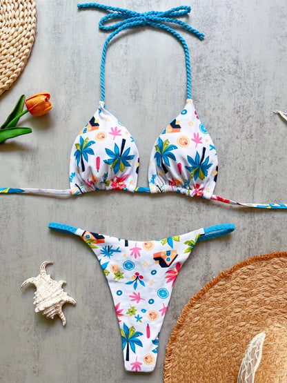 Sexy Floral Bikini Push Up Brazilian Bathing Beachwear 2 Piece Swimwear Suits