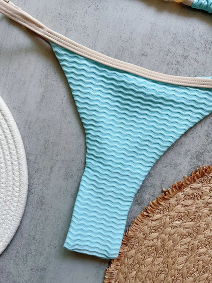 Women Sexy Triangle Swimsuit Solid Swimwear Padded Bathers Bathing Swimming String Bikini Suit