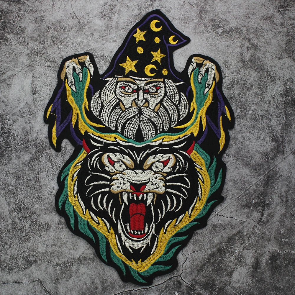 Male Wizard Beast Monster Fairytale Embroidery Patch Appliques Iron on Patches Badge Clothes Sewing