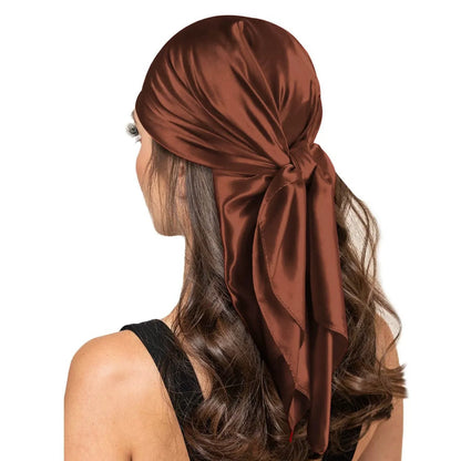 90*90cm Women Satin Silk Scarf Top Headwraps Bandana Wrap Shawl Scraves