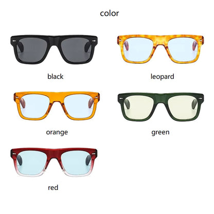 Women Men Vintage Rivets Punk Shades UV400 Square Sunglasses Glasses