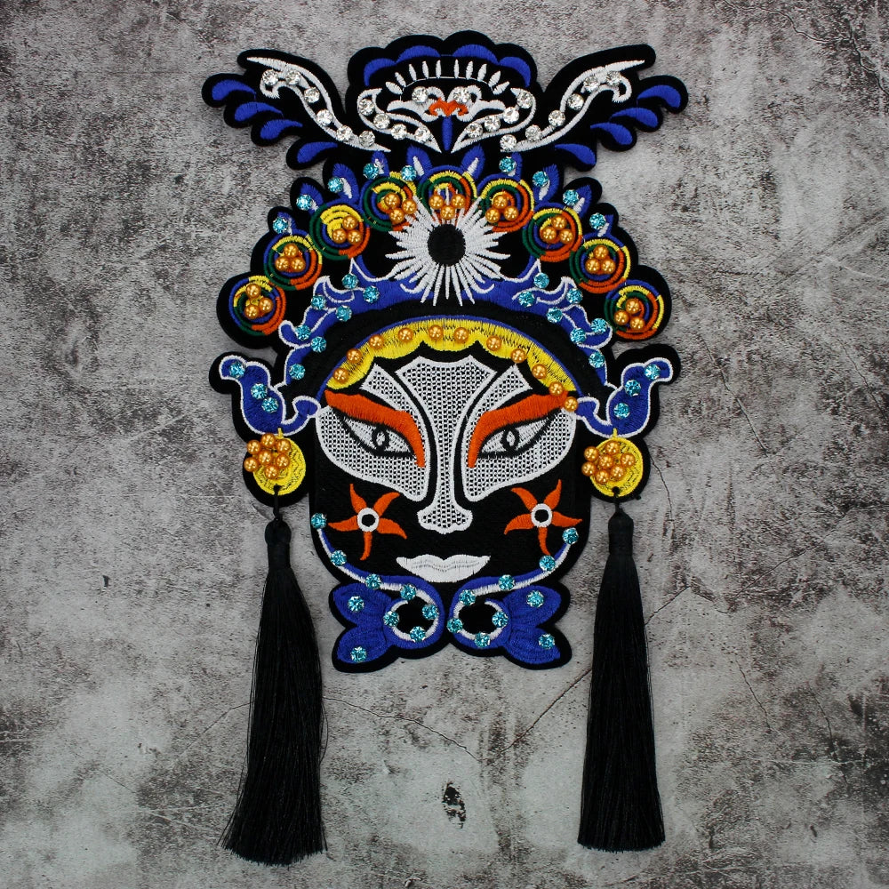 Embroidery Cartoon figure Opera characters embroidered applique Peking beaded Patches Patch by sewing