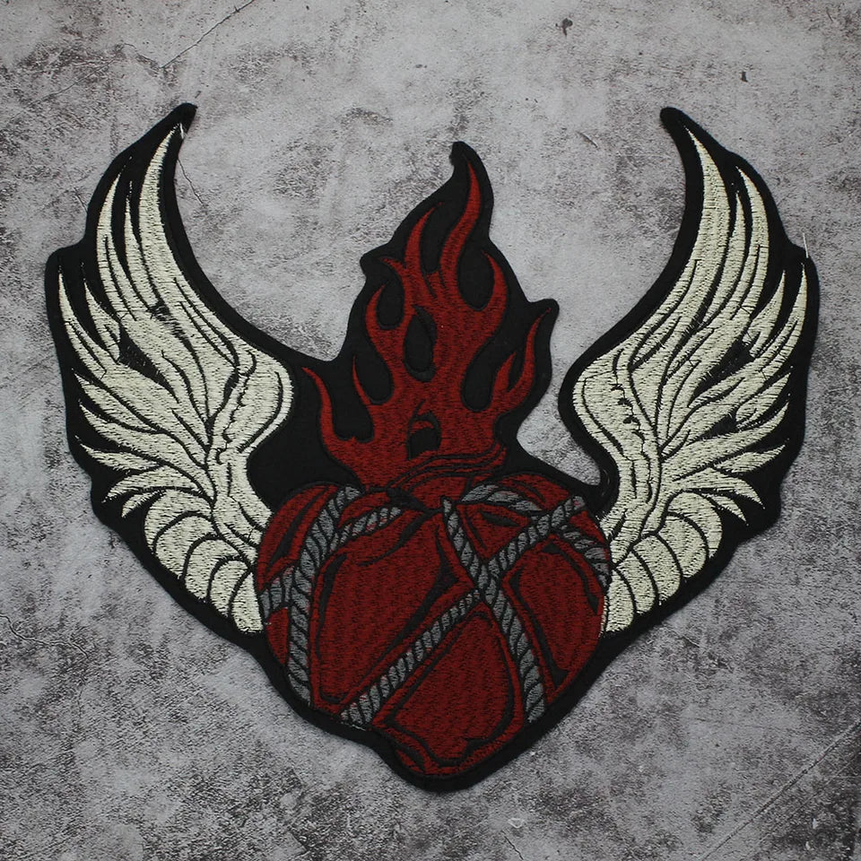 Embroidered red Heart Patch Appliques Iron on Patches Badge Clothes Sewing