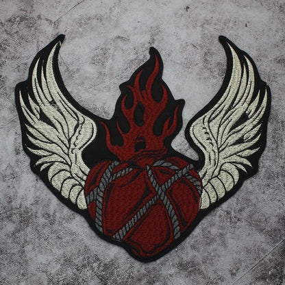 Embroidered red Heart Patch Appliques Iron on Patches Badge Clothes Sewing