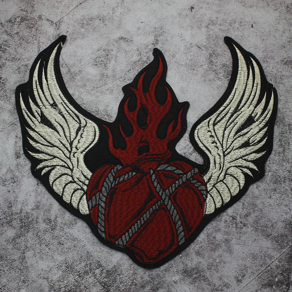 Embroidered red Heart Patch Appliques Iron on Patches Badge Clothes Sewing