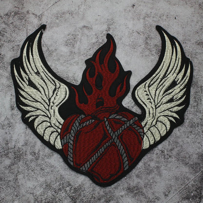 Embroidered red Heart Patch Appliques Iron on Patches Badge Clothes Sewing