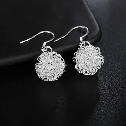 Noble Elegant Charm Pretty Fashion Women 925 Sterling Silver Wedding Party Jewelry Hook Earrings