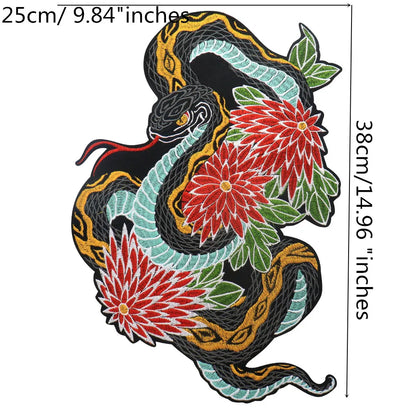Colorful Python Embroidered Motorcycle Patch Appliques Iron on Patches Badge Clothes Sewing