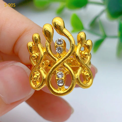 African Women Wedding Dubai Gold Plated Indian Necklace Earrings Sets
