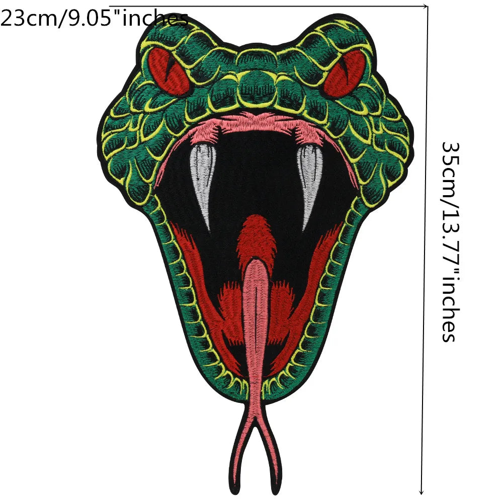 Animal Dragon Face Embroidery Patch Appliques Iron on Patches Badge Clothes Sewing