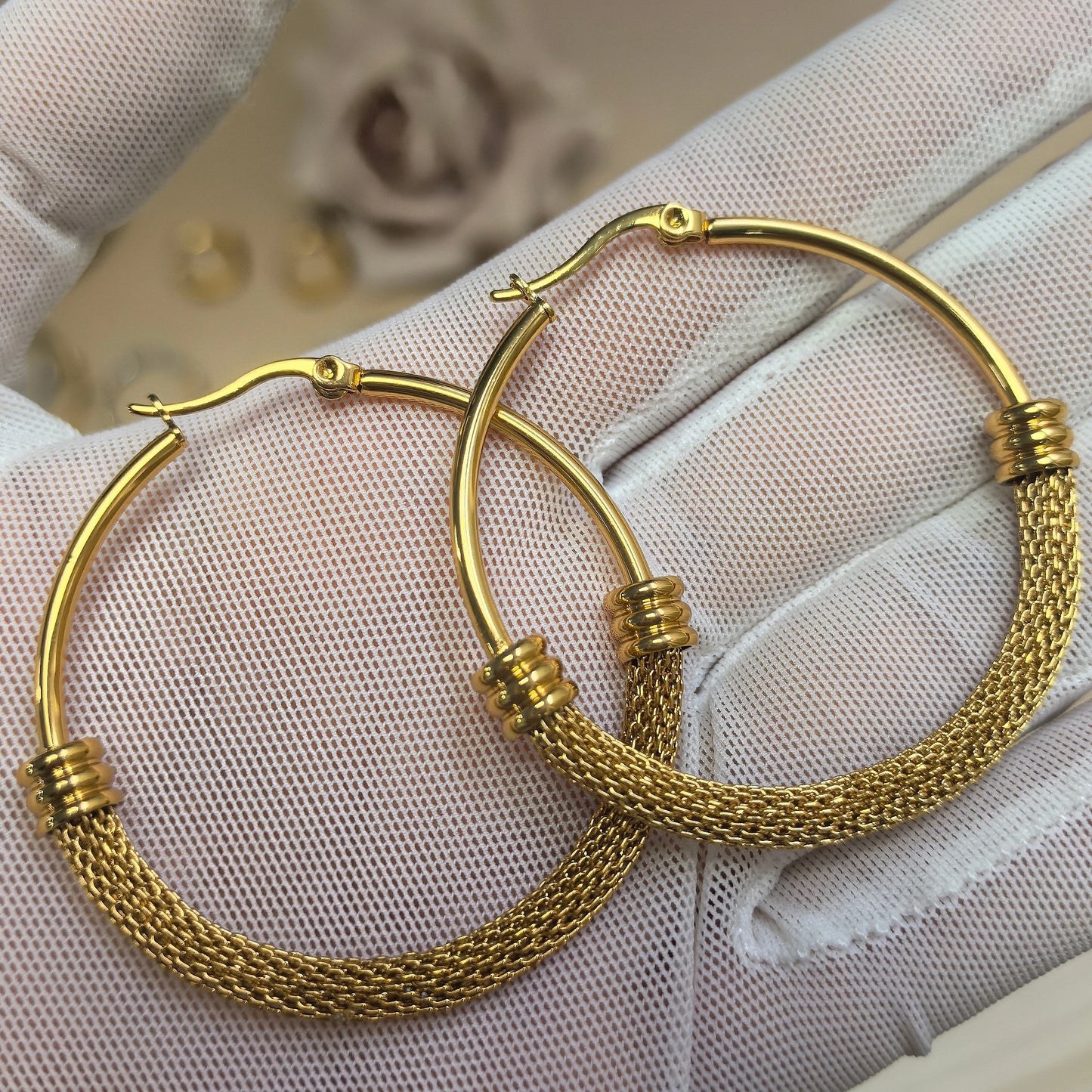 Exaggerated 18K Gold Plated Stainless Steel Women's Earrings Jewelry Gifts