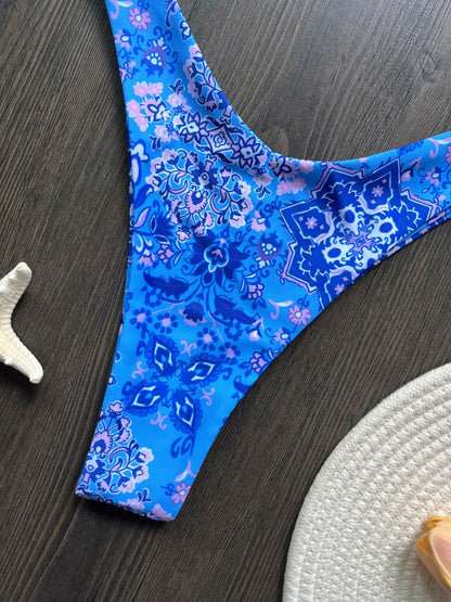 Sexy Colorful Floral Printed Bikini Swimsuit Two-pieces Bikini Bather Bathing Suit