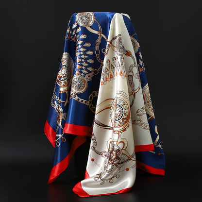 90cm Women Four Seasons Square Silk Satin Bandana Wrap Shawl Scarves Scarfs gfK4