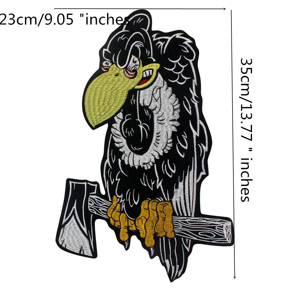 Toad Crow Foxes Dog Animal Embroidery Patch Applique Punk patches for clothing Iron On badges