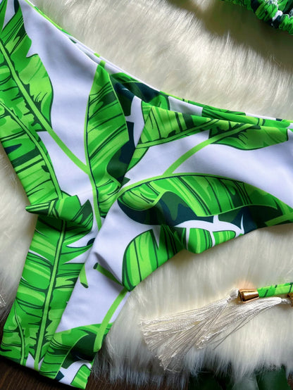 Sexy Print Bandage Bikini Swimsuit Two-piece Triangle Swimwear Brazilian Bathing Suit