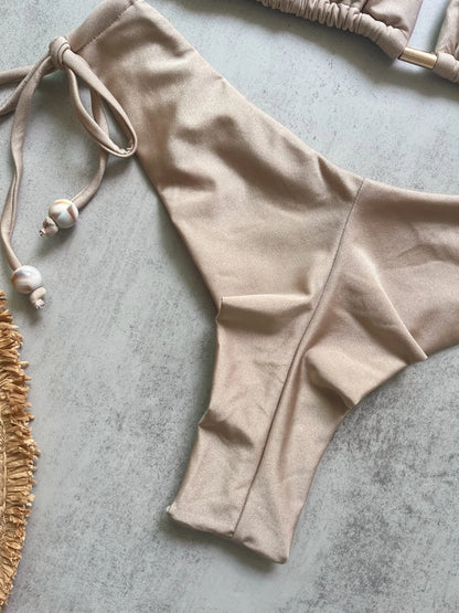 Sexy Lace Up Micro Bikini Women Solid Halter Push Up Bra Tie Side Triangle Swimsuit Bathing Suit