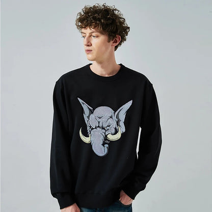 Rock Punk Animal Elephant Embroidery Patch Iron On Patches Clothes Embroidered Sticker DIY