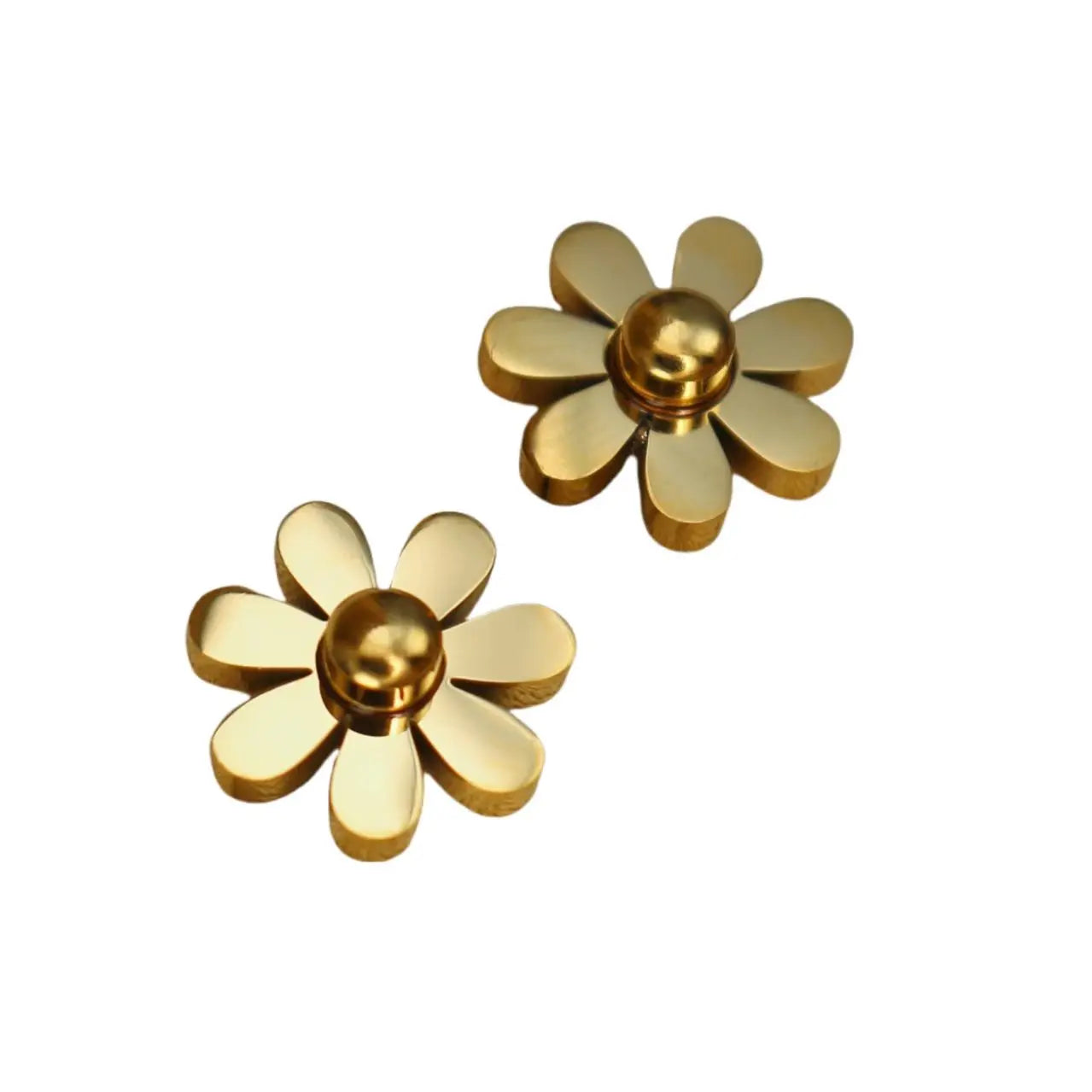 Daisy Women Wedding Stainless Steel Gold Color Charm Stud Earrings