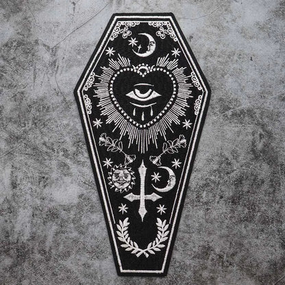 Big Cross Skull Gothic Punk Rock Iron on Patches Embroidered Crown Skull Patch Clothes Sewing Stickers